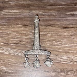 Pewter Lighthouse Brooch